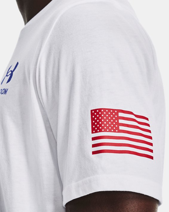 Men's UA Freedom Flag T-Shirt, White, pdpMainDesktop image number 3